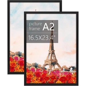 image:imageGolden State Art 16X20 Poster Frame with White Mat for 11X14Black1 Pack  Thin Border Solid Wood Frame with Plexiglass  Wall Display with Included Hanging Hardware Black 1 Pack2 Pack