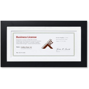 image:imageGolden State Art 55x85 Business License Frame Black Wood Real Glass  Horizontal amp Vertical For Wall Or Tabletop Display Fit Check Certificate And Photos Ideal For Office Home DecorBlack  5X10 with Mat for 4X9