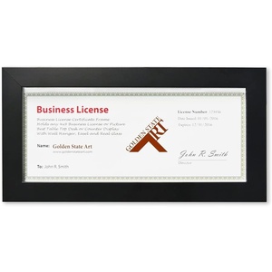 image:imageGolden State Art 55x85 Business License Frame Black Wood Real Glass  Horizontal amp Vertical For Wall Or Tabletop Display Fit Check Certificate And Photos Ideal For Office Home DecorBlack  4X9 Without Mat