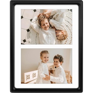 image:imageGolden State Art 5x7 Collage Picture FrameSolid Wood amp Real Glass2 Photos  Multi Picture Frame for 2 5x7 Photos or One 85x11 Print  Rounded Corner Design  Collage Wall Decor  BlackBlack