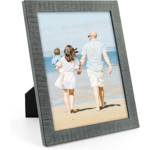 image:imageGolden State Art 8x10 Picture Frame  Rustic Solid Wood with HD Plexiglass  8 x 10 Picture Frame for Wall Mounting  Horizontal and Vertical Display  Distressed Grey