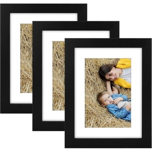 image:imageGolden State Art 8x10 Picture Frame Set of 3  Gold  Matted to 5x7 Photo with Plexiglass  Decorative Gallery Frame Set for Wall or Tabletop DisplayBlack