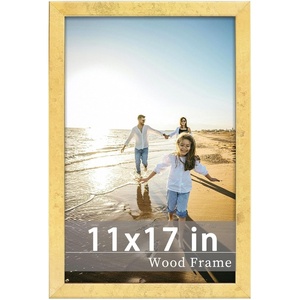 image:imageGolden State Art 8x24 Black Wood Picture FrameReal Glass125 Wide  1 Pack 8x24 Solid Wood Photo Frame Display for PicturesPostersPrints Horizontal and Vertical Wall Mounting Home DecorGold