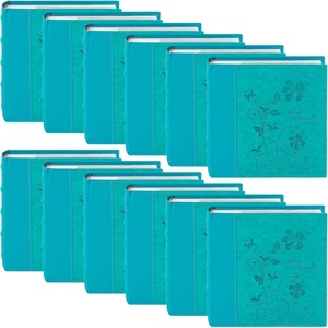 image:imageGolden State Art Photo Album with Memo Writing Space hold 200 4x6 Horizontal Pictures Leather Vintage Cover Dark Blue amp Light Blue 12Pack