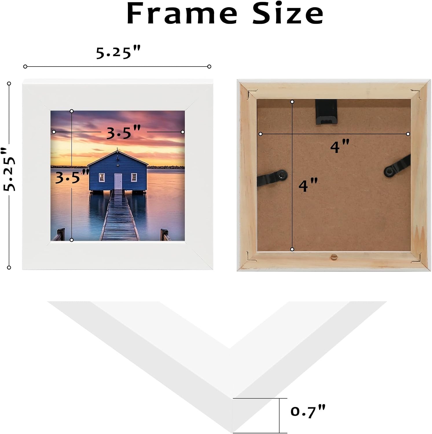 image:imageGolden State Art Set of 3 4x4 Picture Frames Smartphone Instagram Frame Collection Square Wood Frames with Tempered Glass Mothers Day Decorations White