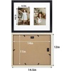 image:imageGolden State Art 11x14 Black Photo Wood Frame displays 2 5x7 Pictures  1 Pack White matSolid WoodTempered Glass FrontWall MountCollage frameBlack