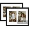image:imageGolden State Art 11x14 Black Photo Wood Frame displays 2 5x7 Pictures  1 Pack White matSolid WoodTempered Glass FrontWall MountCollage frameBlack