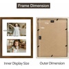 image:imageGolden State Art 11x14 Black Photo Wood Frame displays 2 5x7 Pictures  1 Pack White matSolid WoodTempered Glass FrontWall MountCollage frameBrown 05