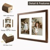 image:imageGolden State Art 11x14 Black Photo Wood Frame displays 2 5x7 Pictures  1 Pack White matSolid WoodTempered Glass FrontWall MountCollage frameBrown 05