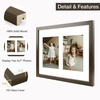 image:imageGolden State Art 11x14 Black Photo Wood Frame displays 2 5x7 Pictures  1 Pack White matSolid WoodTempered Glass FrontWall MountCollage frameDark Brown