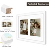 image:imageGolden State Art 11x14 Black Photo Wood Frame displays 2 5x7 Pictures  1 Pack White matSolid WoodTempered Glass FrontWall MountCollage frameWhite