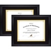 image:imageGolden State Art 11x14 Diploma Frame for 85x11 DocumentSolid WoodGlass  Fit For 11X14 Document amp Certificates Without MatDouble MatBlack With Gold Black 1 PackBlack BlackGold Mat
