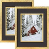 image:imageGolden State Art 11x14 Distressed Black Picture FrameWoodampGlassMat 8x10  1 Pack 11x14 Photo Frame Displays for 8x10 with White over Black Double Mat  Solid WoodampReal Glass Wall Mounting DecorDistressed Gold  BlackGold Mat