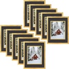 image:imageGolden State Art 11x14 Distressed Black Picture FrameWoodampGlassMat 8x10  1 Pack 11x14 Photo Frame Displays for 8x10 with White over Black Double Mat  Solid WoodampReal Glass Wall Mounting DecorDistressed Gold  BlackGold Mat