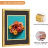 image:imageGolden State Art 11x14 Distressed Black Picture FrameWoodampGlassMat 8x10  1 Pack 11x14 Photo Frame Displays for 8x10 with White over Black Double Mat  Solid WoodampReal Glass Wall Mounting DecorDistressed Gold  BlackGold Mat