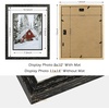 image:imageGolden State Art 11x14 Distressed Black Picture FrameWoodampGlassMat 8x10  1 Pack 11x14 Photo Frame Displays for 8x10 with White over Black Double Mat  Solid WoodampReal Glass Wall Mounting DecorDistressed Black  WhiteBlack Mat