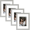 image:imageGolden State Art 11x14 Picture Frame Set of 4Display 8x10 Photo Multicol  Removable White mat Dispaly 8x10 or 11x14 Wooden Frame with Plexiglass FrontBoth Wall or Tabletop displayGray