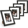 image:imageGolden State Art 11x14 Picture Frame Set of 4Display 8x10 Photo Multicol  Removable White mat Dispaly 8x10 or 11x14 Wooden Frame with Plexiglass FrontBoth Wall or Tabletop displayBlack