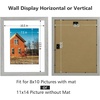image:imageGolden State Art 11x14 Picture Frame Set of 4Display 8x10 Photo Multicol  Removable White mat Dispaly 8x10 or 11x14 Wooden Frame with Plexiglass FrontBoth Wall or Tabletop displayGray