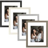 image:imageGolden State Art 11x14 Picture Frame Set of 4Display 8x10 Photo Multicol  Removable White mat Dispaly 8x10 or 11x14 Wooden Frame with Plexiglass FrontBoth Wall or Tabletop displayMix Colors