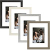 image:imageGolden State Art 11x14 Picture Frame Set of 4Display 8x10 Photo Multicol  Removable White mat Dispaly 8x10 or 11x14 Wooden Frame with Plexiglass FrontBoth Wall or Tabletop displayMix Colors