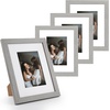 image:imageGolden State Art 11x14 Picture Frame Set of 4Display 8x10 Photo Multicol  Removable White mat Dispaly 8x10 or 11x14 Wooden Frame with Plexiglass FrontBoth Wall or Tabletop displayGray
