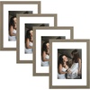 image:imageGolden State Art 11x14 Picture Frame Set of 4Display 8x10 Photo Multicol  Removable White mat Dispaly 8x10 or 11x14 Wooden Frame with Plexiglass FrontBoth Wall or Tabletop displayDark Oak