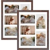 image:imageGolden State Art 11x14 White Wooden Picture Frame Displays Five 4x6 Photos  1 Pack with White MatSolid WoodTempered Glass Front Sawtooth Hangers  Wall Mounting Landscape PortraitWood  Distressed Brown With White Mat