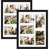 image:imageGolden State Art 11x14 White Wooden Picture Frame Displays Five 4x6 Photos  1 Pack with White MatSolid WoodTempered Glass Front Sawtooth Hangers  Wall Mounting Landscape PortraitWood  Black with White Mat