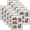image:imageGolden State Art 11x14 White Wooden Picture Frame Displays Five 4x6 Photos  1 Pack with White MatSolid WoodTempered Glass Front Sawtooth Hangers  Wall Mounting Landscape PortraitWood  Grey with White Mat