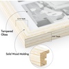 image:imageGolden State Art 11x14 White Wooden Picture Frame Displays Five 4x6 Photos  1 Pack with White MatSolid WoodTempered Glass Front Sawtooth Hangers  Wall Mounting Landscape PortraitWood  Distressed White With White Mat
