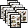 image:imageGolden State Art 11x14 White Wooden Picture Frame Displays Five 4x6 Photos  1 Pack with White MatSolid WoodTempered Glass Front Sawtooth Hangers  Wall Mounting Landscape PortraitWood  Black with White Mat