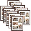 image:imageGolden State Art 11x14 White Wooden Picture Frame Displays Five 4x6 Photos  1 Pack with White MatSolid WoodTempered Glass Front Sawtooth Hangers  Wall Mounting Landscape PortraitWood  Distressed Brown With White Mat