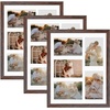 image:imageGolden State Art 11x14 White Wooden Picture Frame Displays Five 4x6 Photos  1 Pack with White MatSolid WoodTempered Glass Front Sawtooth Hangers  Wall Mounting Landscape PortraitWood  Distressed Brown With White Mat