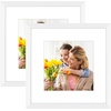 image:imageGolden State Art 12x12 Picture FrameSolid WoodampReal GlassSquare Mat 8x8  1 Pack 12x12 Black Photo Frame with Tempered Glass White Mat Display for 8x8 Picture Wall Mounting Home DecorWhite