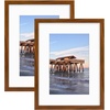 image:imageGolden State Art 12x16 Picture FrameSolid WoodampReal GlassMat 8x12Black  1 Pack 12x16 Photo Frame White Mat Display for 8x12 Picture Horizontal and Vertical Wall MountingBrown