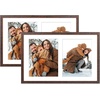 image:imageGolden State Art 12x19 Black Wood Picture Frame  Displays Two 8x10 Photos  1 PackWhite Mat IncludedSolid Wood Real Glass Sawtooth Hanger Swivel Tabs  Wall Mounting  Great for Collages WeddingsDistressed Brown