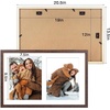 image:imageGolden State Art 12x19 Black Wood Picture Frame  Displays Two 8x10 Photos  1 PackWhite Mat IncludedSolid Wood Real Glass Sawtooth Hanger Swivel Tabs  Wall Mounting  Great for Collages WeddingsDistressed Brown