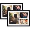 image:imageGolden State Art 12x24 Black Wood Picture Frame  Black Mat for 8x10 and 5x7 Photos  Real Glass Sawtooth Hanger Swivel Tabs  Wall Mounting  Great for Posters Weddings and EngagementsBlackWhite Mat2P