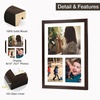 image:imageGolden State Art 12x24 Black Wood Picture Frame  Black Mat for 8x10 and 5x7 Photos  Real Glass Sawtooth Hanger Swivel Tabs  Wall Mounting  Great for Posters Weddings and EngagementsDark BrownWhite Mat1P
