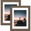 image:imageGolden State Art 14x18 Picture Frame  Matted for 11x14 Photo Black  1 PackWhite Mat and Tempered Glass frontFits 14x18 Photo Without Mat Wide Moulding Solid Wood Frame for Wall DisplayDistressed Brown