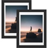 image:imageGolden State Art 14x18 Picture Frame  Matted for 11x14 Photo Black  1 PackWhite Mat and Tempered Glass frontFits 14x18 Photo Without Mat Wide Moulding Solid Wood Frame for Wall DisplayBlack