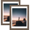 image:imageGolden State Art 14x18 Picture Frame  Matted for 11x14 Photo Black  1 PackWhite Mat and Tempered Glass frontFits 14x18 Photo Without Mat Wide Moulding Solid Wood Frame for Wall DisplayDistressed Brown