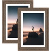 image:imageGolden State Art 14x18 Picture Frame  Matted for 11x14 Photo Black  1 PackWhite Mat and Tempered Glass frontFits 14x18 Photo Without Mat Wide Moulding Solid Wood Frame for Wall DisplayDistressed Brown