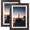 image:imageGolden State Art 14x18 Picture Frame  Matted for 11x14 Photo Black  1 PackWhite Mat and Tempered Glass frontFits 14x18 Photo Without Mat Wide Moulding Solid Wood Frame for Wall DisplayDistressed Dark Brown