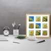 image:imageGolden State Art 16x16 Distressed Gold Wood Frame with White Mat  Displays Nine 4x4 Photos  Square Collage Frame  Real Glass Sawtooth Hanger Swivel Tabs  Wall Mounting Landscape PortraitWood  Distressed Gold With White Mat