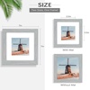 image:imageGolden State Art 6x6 Picture Frame GreySolid WoodampReal GlassMat 4x4  3 Pack 6x6 Square Photo Frames White Mat Display for 4x4 Picture Horizontal and Vertical Wall Mounting DecorGrey