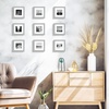 image:imageGolden State Art 6x6 Picture Frame GreySolid WoodampReal GlassMat 4x4  3 Pack 6x6 Square Photo Frames White Mat Display for 4x4 Picture Horizontal and Vertical Wall Mounting DecorGrey