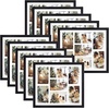 image:imageGolden State Art 7 Openings for 4x6 Collage Picture FrameSolid WoodGlass  Fit For 137x157 Picture Without MatMatted for 4x6 PictureBlack1 PackWood  Black With White Mat