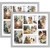image:imageGolden State Art 7 Openings for 4x6 Collage Picture FrameSolid WoodGlass  Fit For 137x157 Picture Without MatMatted for 4x6 PictureBlack1 PackWood  Grey With White Mat